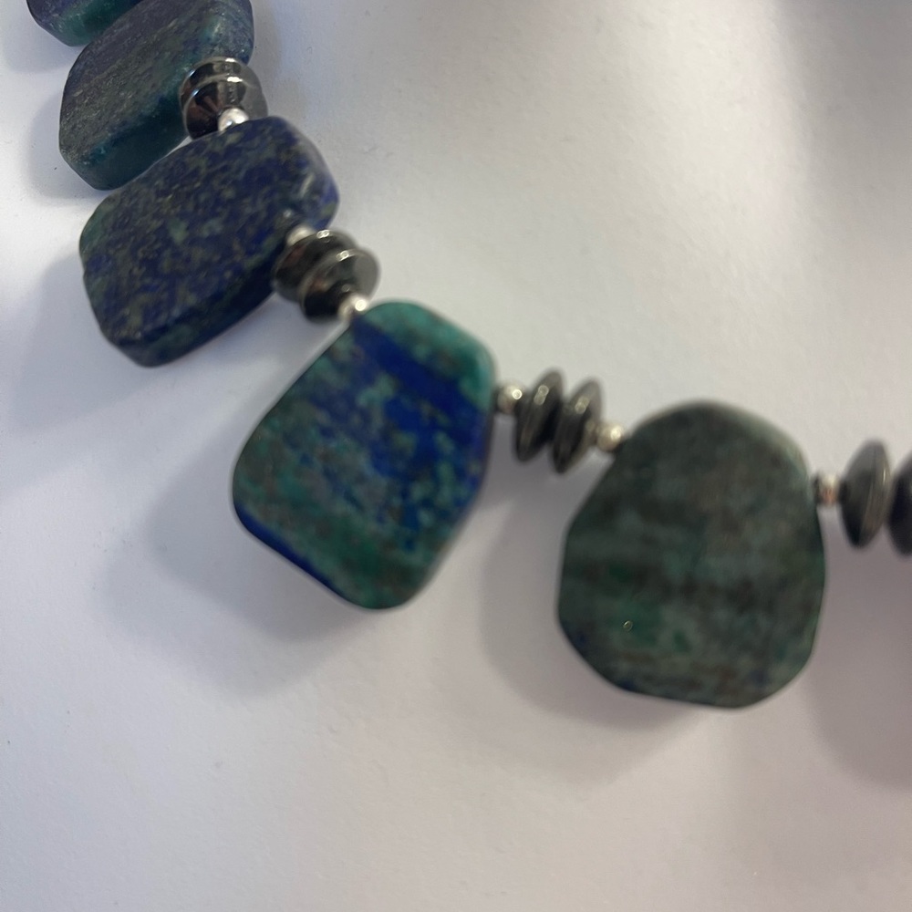 Elegant Blue and Green Stone Necklace